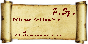 Pfluger Szilamér névjegykártya